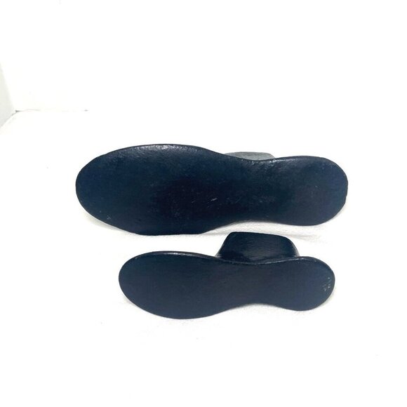 Vtg Cast Iron Shoe Molds Lot of 2 Sizes Cobbler Anvil Shoe Repair Form Black - Picture 6 of 6